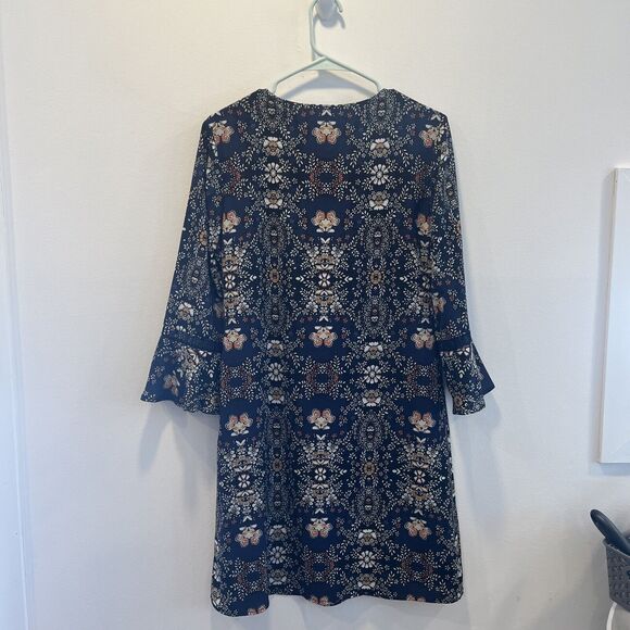 NWT JESSICA SIMPSON Womens Blue Bell Sleeve Sz 10 Knee Length Dress - Picture 6 of 6